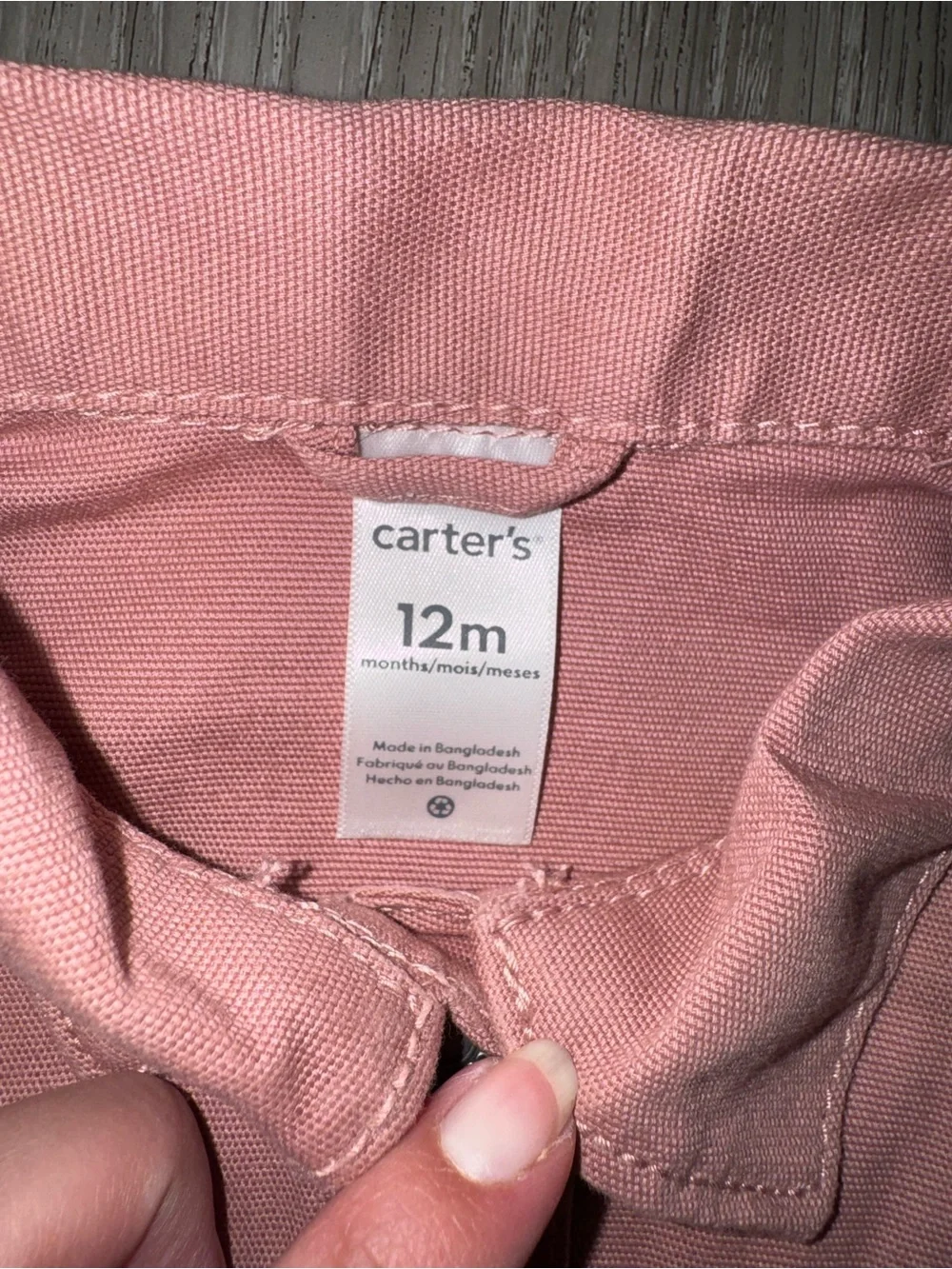 Carter's Dusty Pink Button-Front Jumpsuit with Tie Belt
